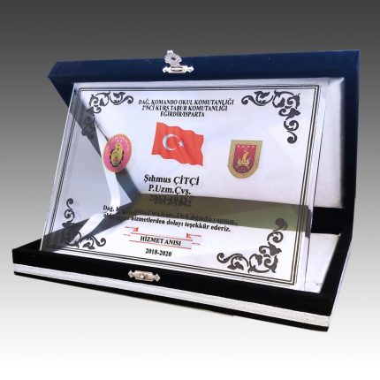 Askeri Hizmet Anısı Albüm Kristal Plaket