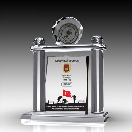 Askeri Hizmet Anısı Pençli Anıt Kristal Plaket