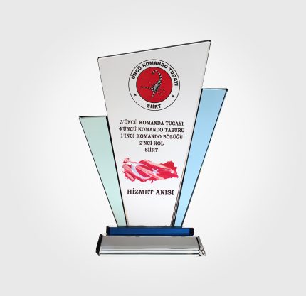 Asker Hizmet Anısı Kristal Plaket