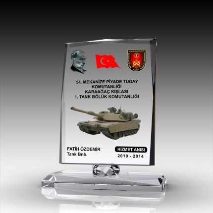 Asker Tankçı Hizmet Anısı Kristal Plaket