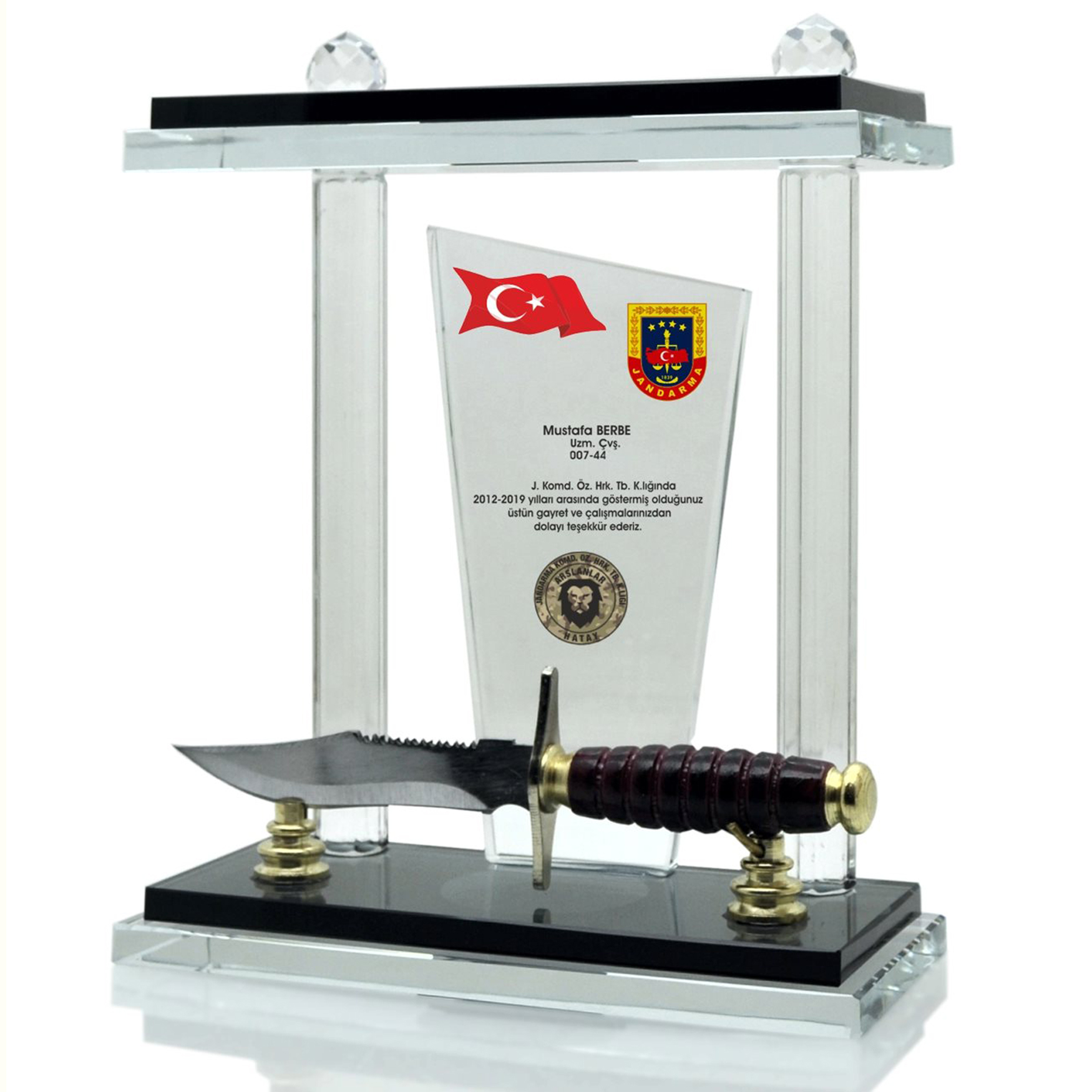 komando-bicakli-kristal-plaket
