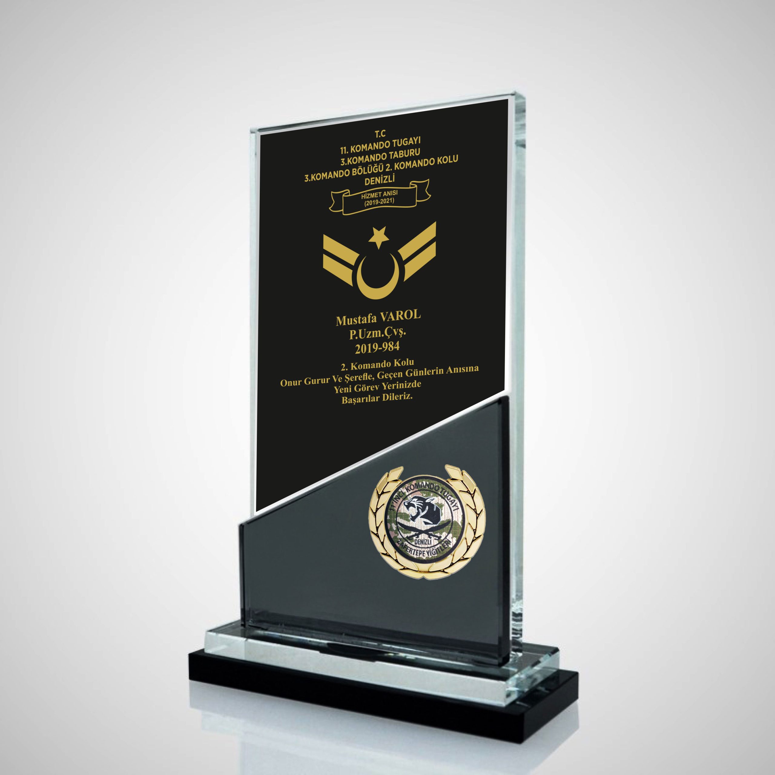 kristal-cam-askeri-komando-uzman-cavus-hizmet-anisi-plaketi-slt-134-2